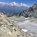 Vue sur le glacier d'Orny qu'on longe pour accéder à la cabane du Trient